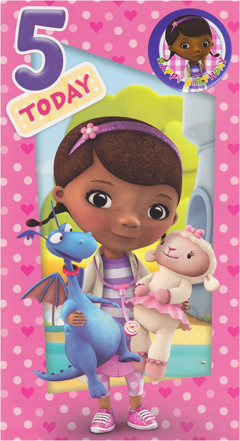 doc mcstuffins 5th birthday card