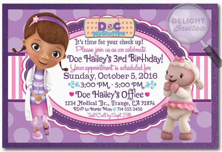 Doc Mcstuffins Birthday Cards Doc Mcstuffin 39 S Birthday Invitations