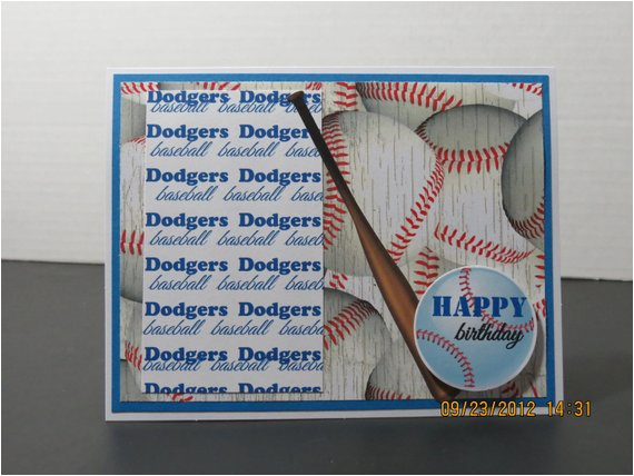 la dodgers baseball birthday card for