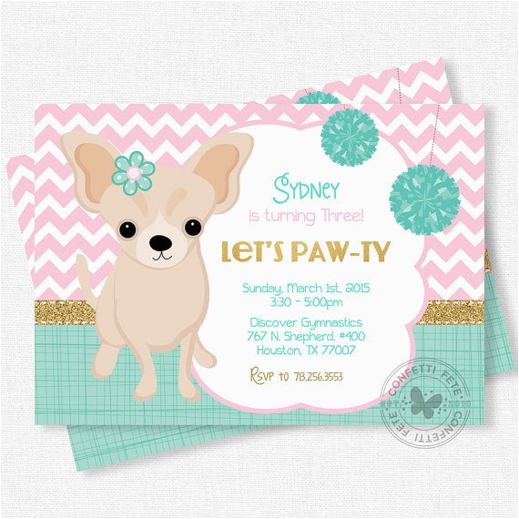 puppy party invitation dog birthday