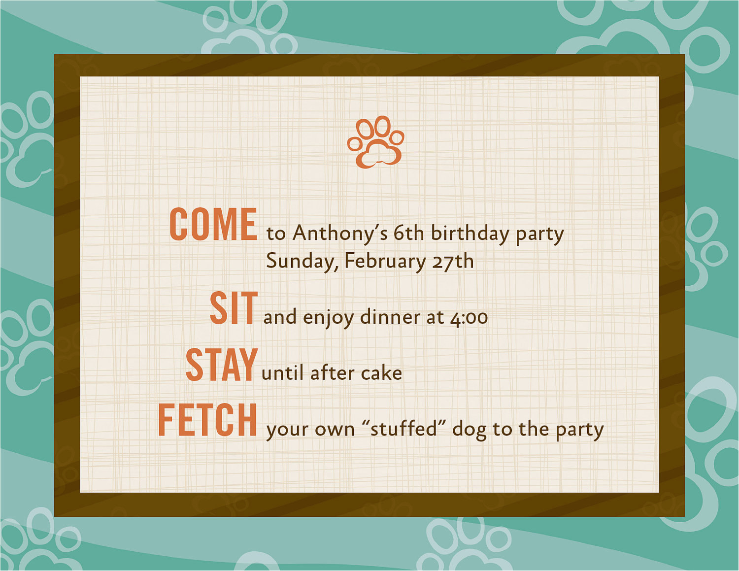 dog theme birthday invitations 12