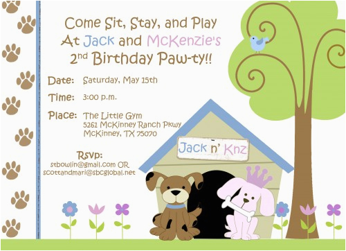 free dog themed birthday party invitations template free