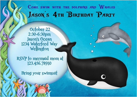 dolphin birthday party invitation ideas