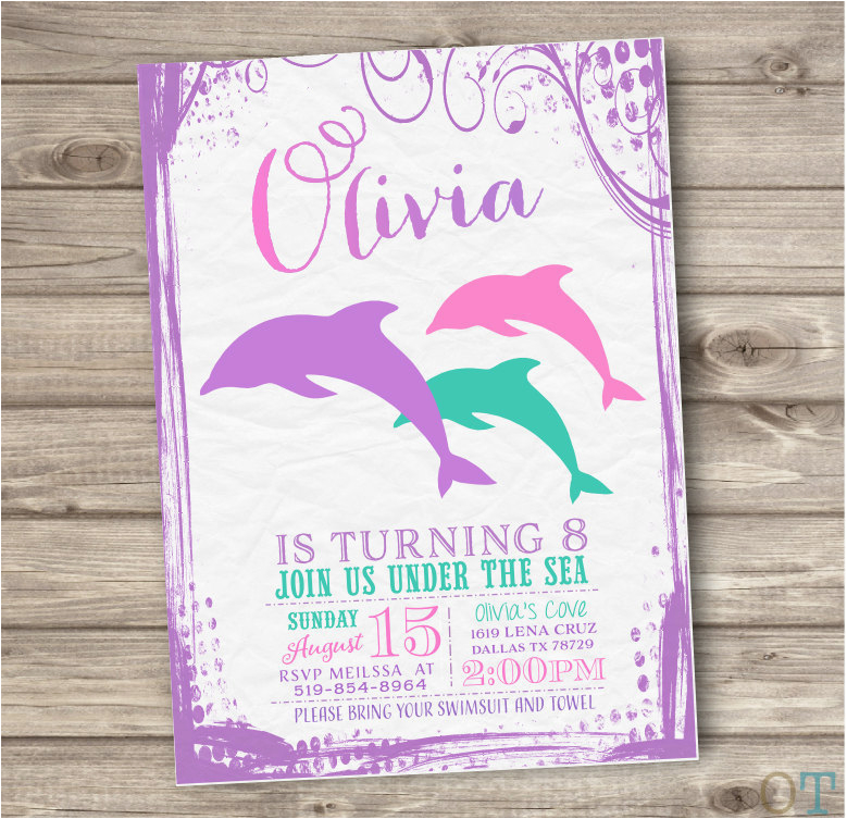 dolphin invitations shabby chic little