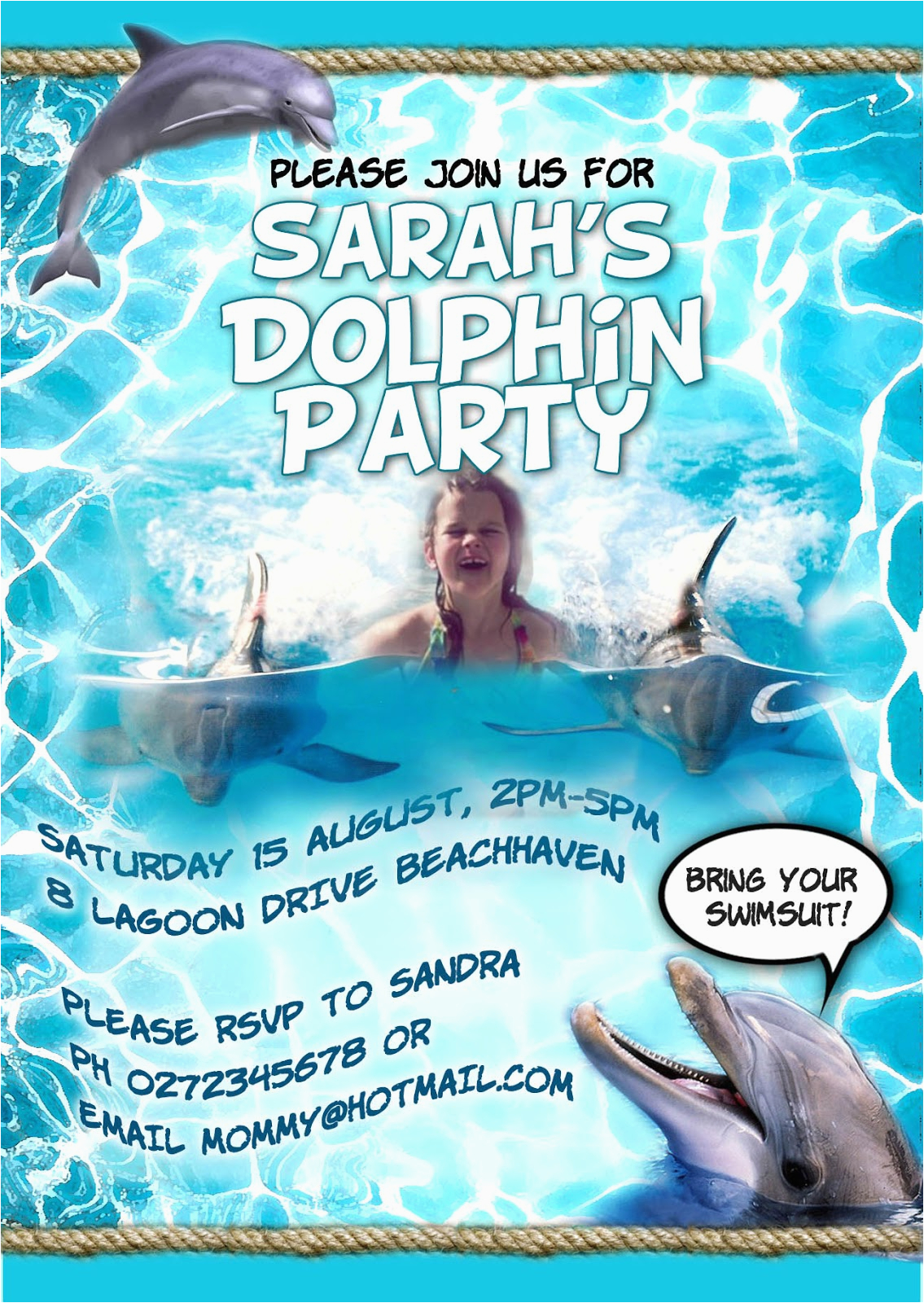 dolphin party invitation new