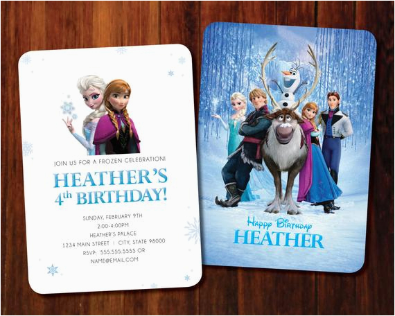 frozen birthday invitation double sided