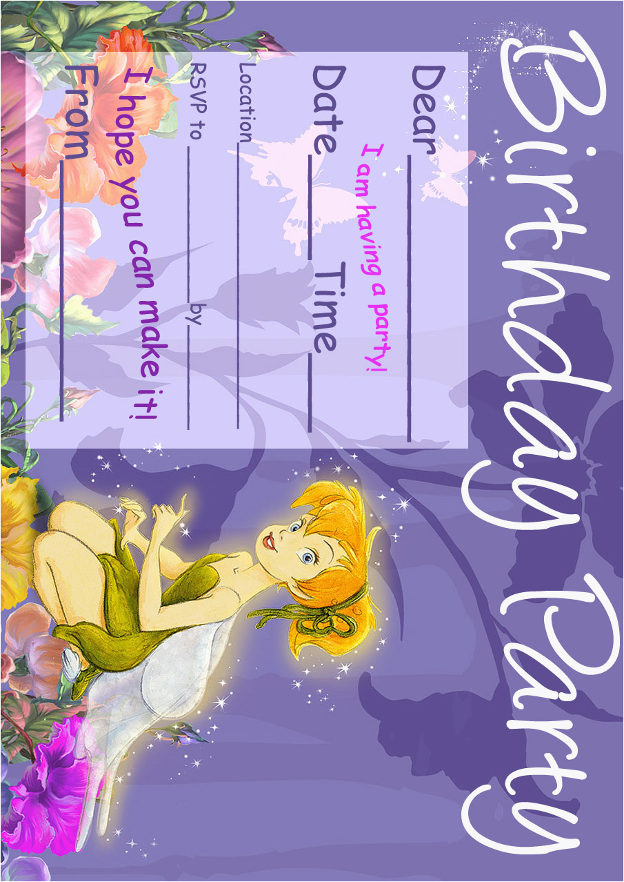 tinkerbell birthday party invitation printable best gift
