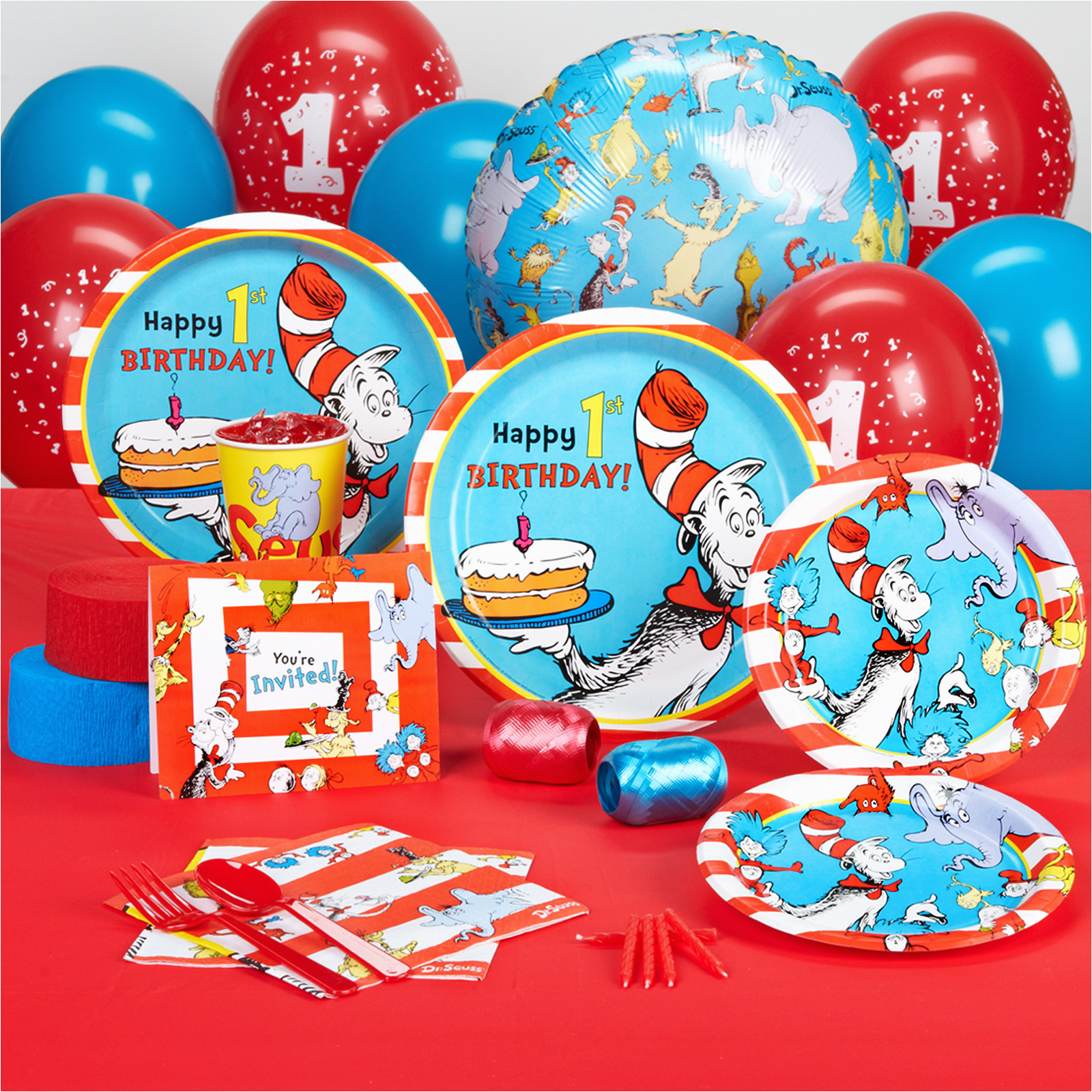 Dr Seuss 1st Birthday Party Decorations Dr Seuss 1st Birthday Standard Party Pack for 16 Ebay