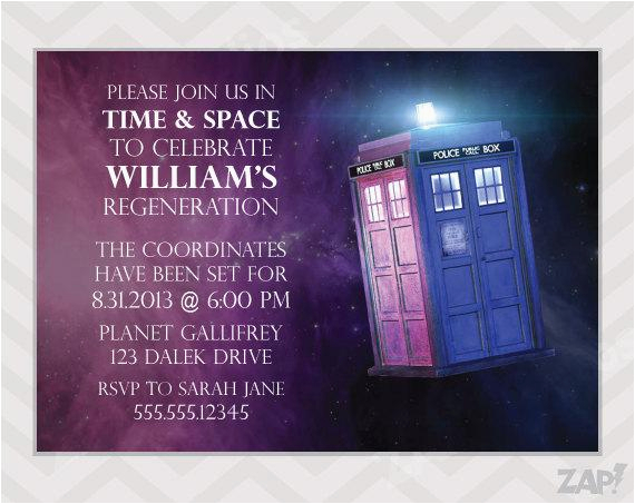 doctor who birthday invitation tardis