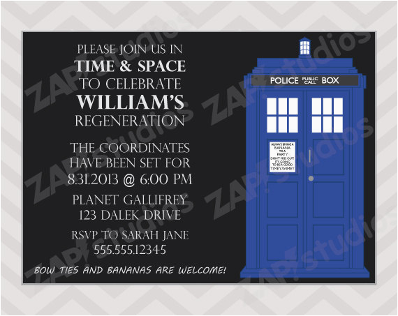 doctor who birthday party invitations