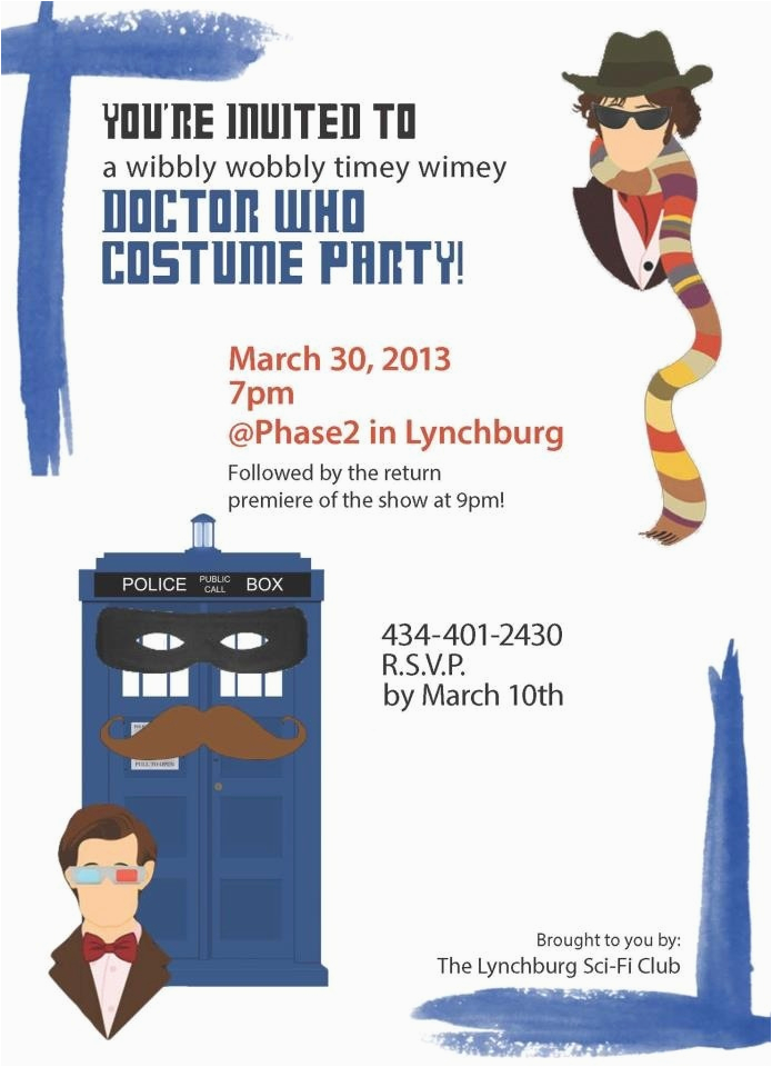 doctor who birthday party invitations