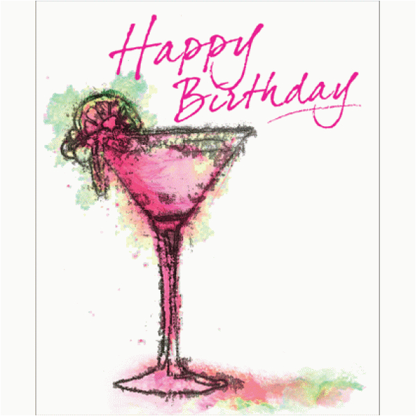 happy birthday drink art graphic