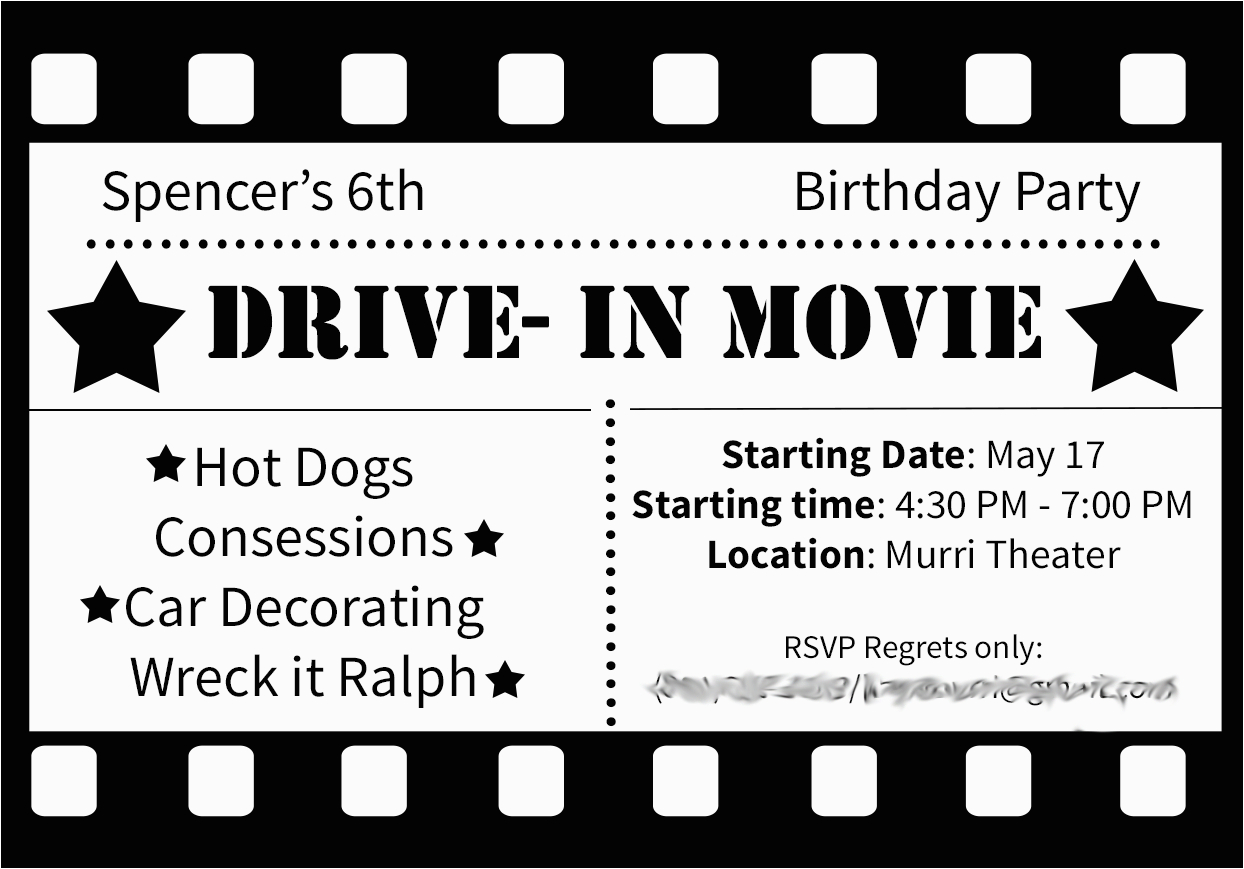 drive in movie birthday party ideas