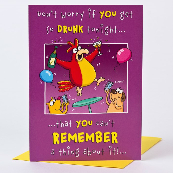 birthday card drunk rooster