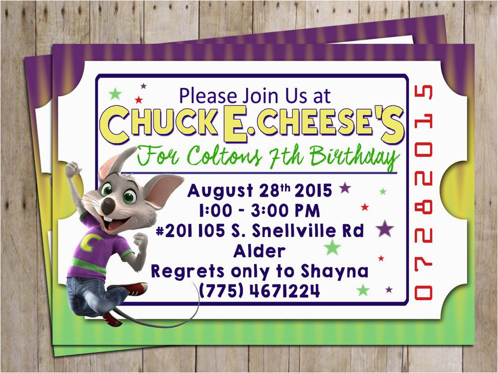 E Invite for Birthday Chuck E Cheese Birthday Party Invitation for Chuck E Cheese | BirthdayBuzz