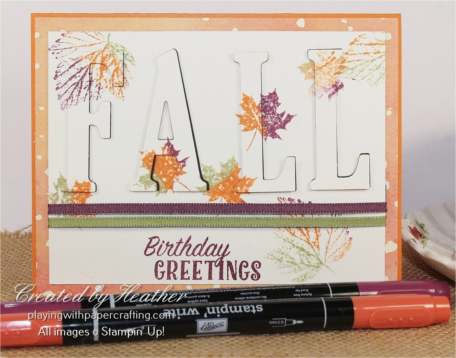 eclipse technique for fall birthday card