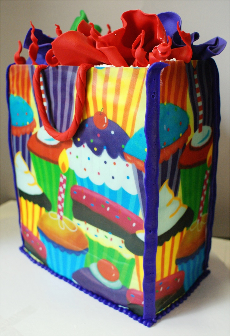 edible birthday gift bag cake cakes pinterest