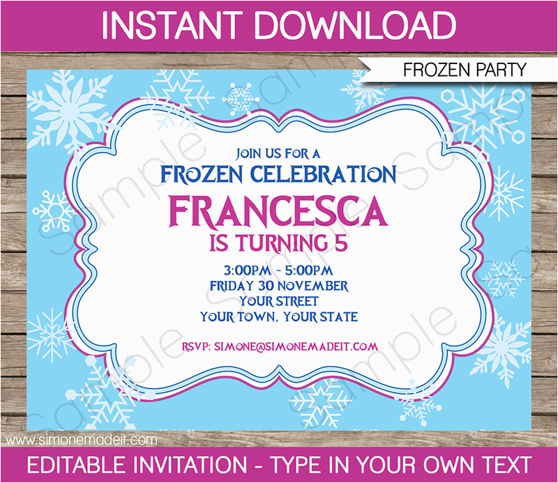frozen invitation template diy editable frozen invitations