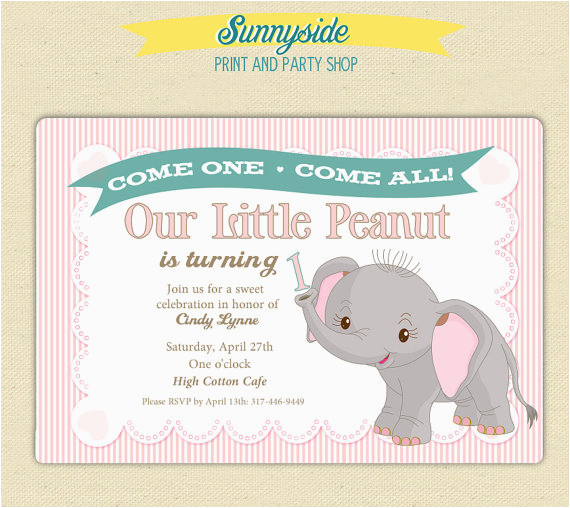 elephant birthday invitations
