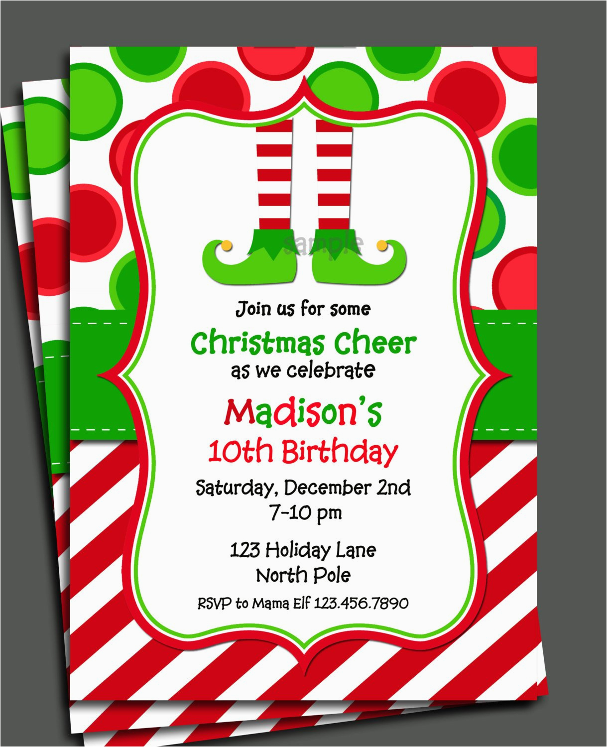 christmas elf invitation printable