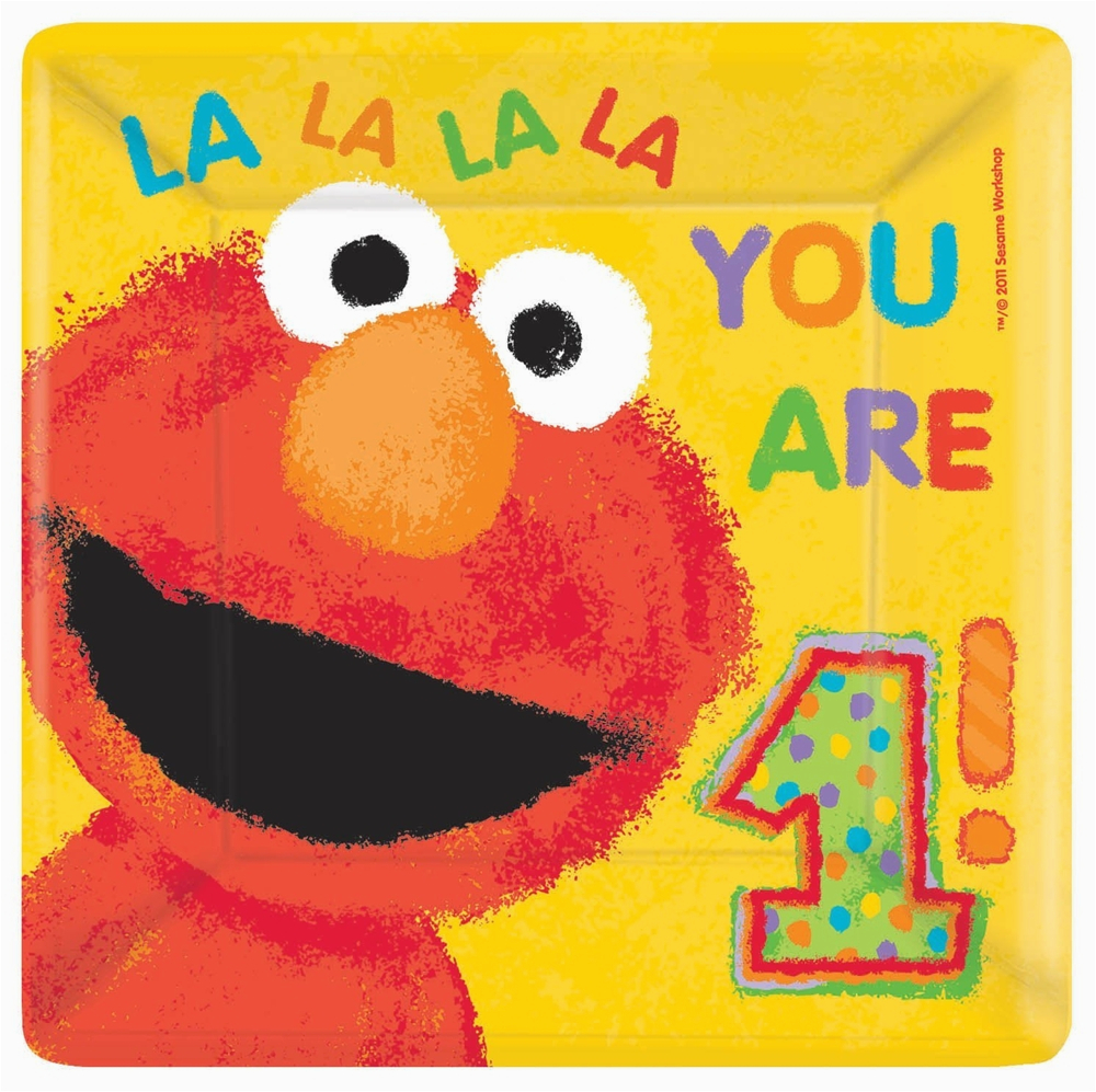 elmo 1st birthday dinner plates 18ct p386