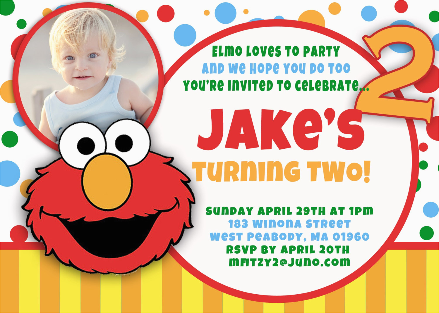 elmo 1st birthday invitations