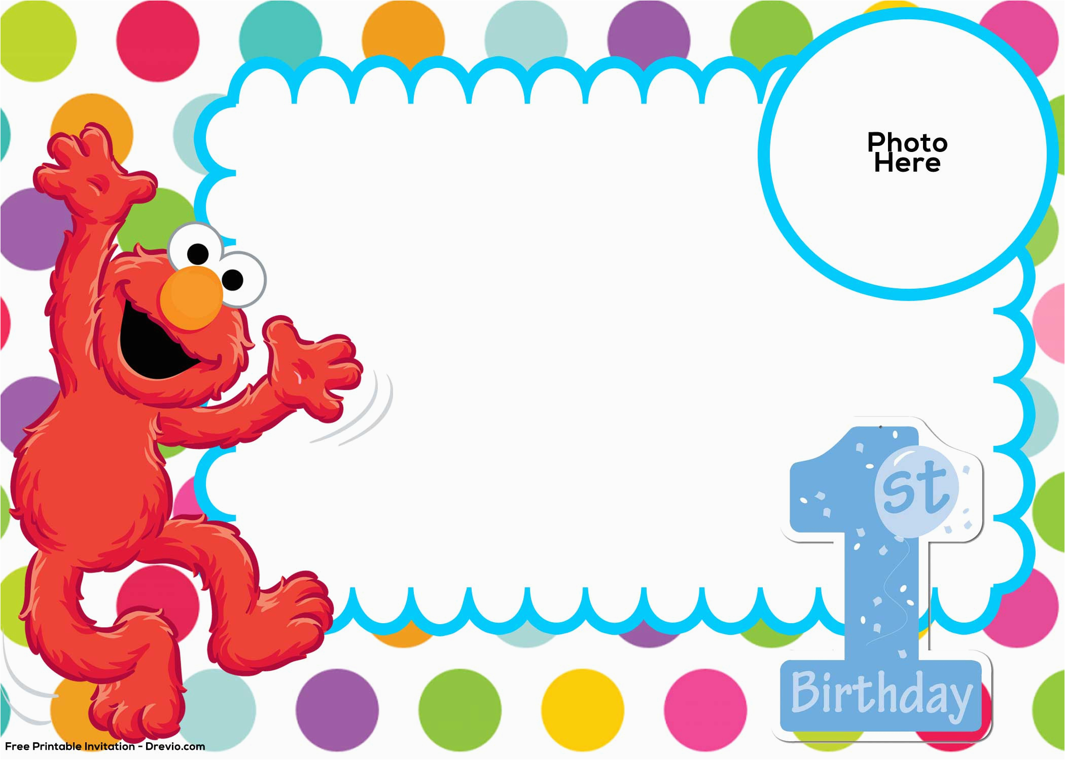 Elmo 1st Birthday Invitations Printable Free Printable Templates