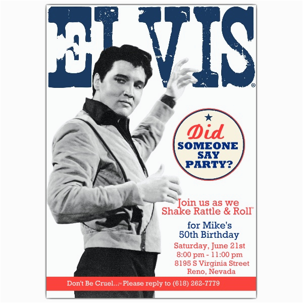elvis birthday party invitations paperstyle