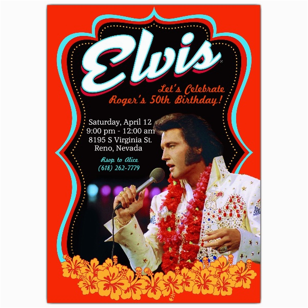Elvis Birthday Party Invitations BirthdayBuzz