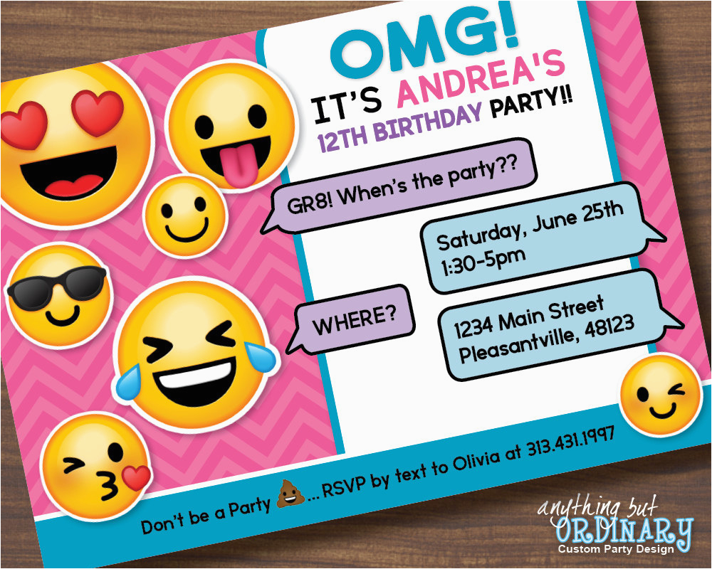 emoji invitations printable free