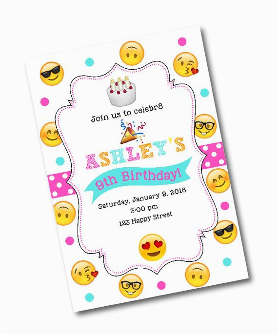 emoji birthday party invitation emoji