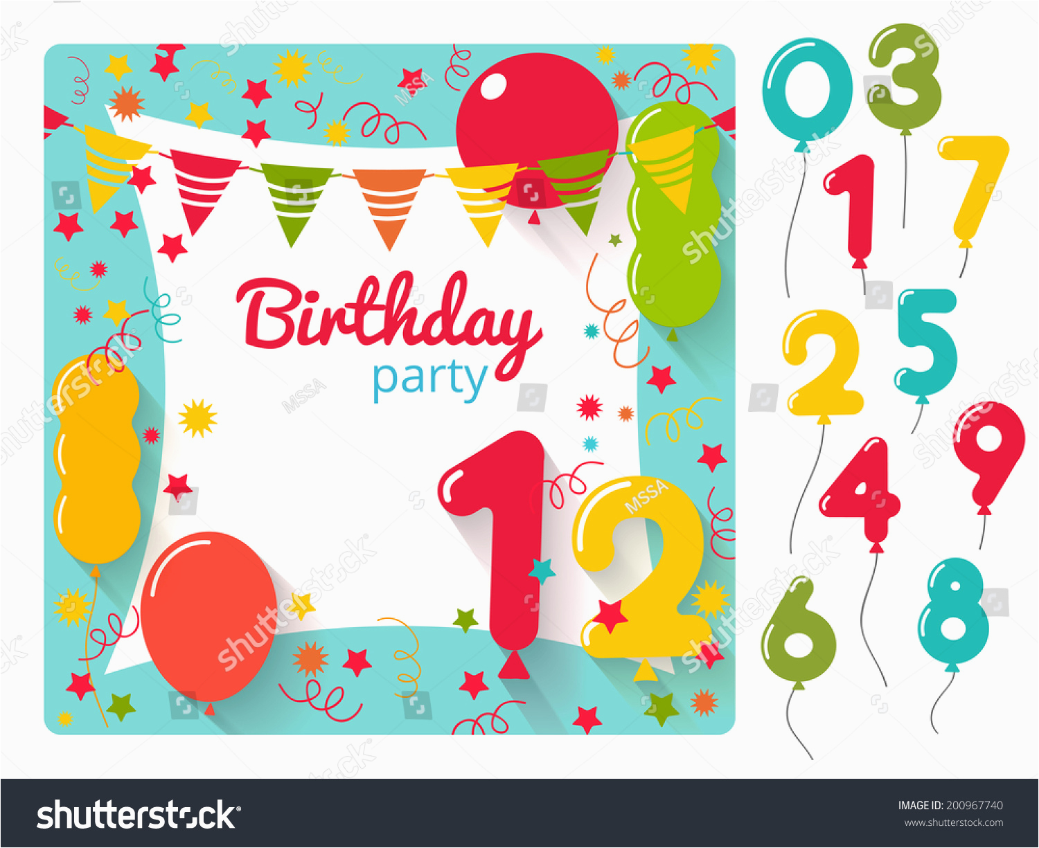 vector birthday party invitation card design 200967740