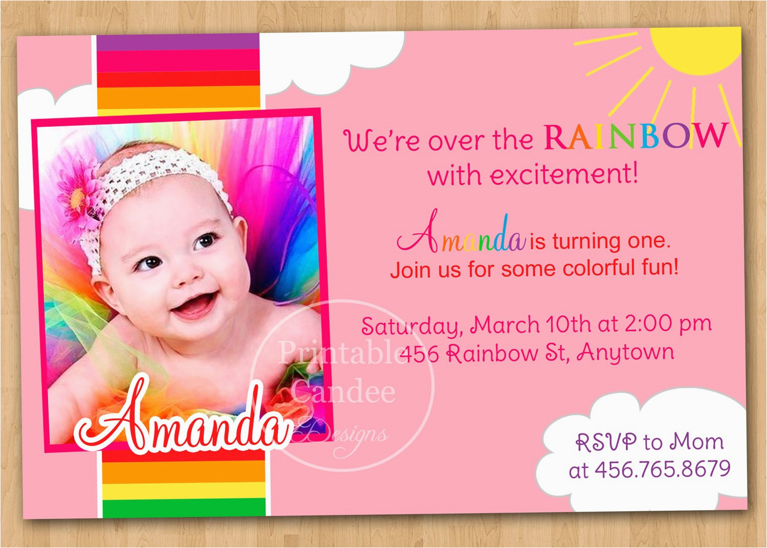 baby birthday invitation card template