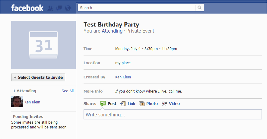 content how to safely post a facebook birthday party invite