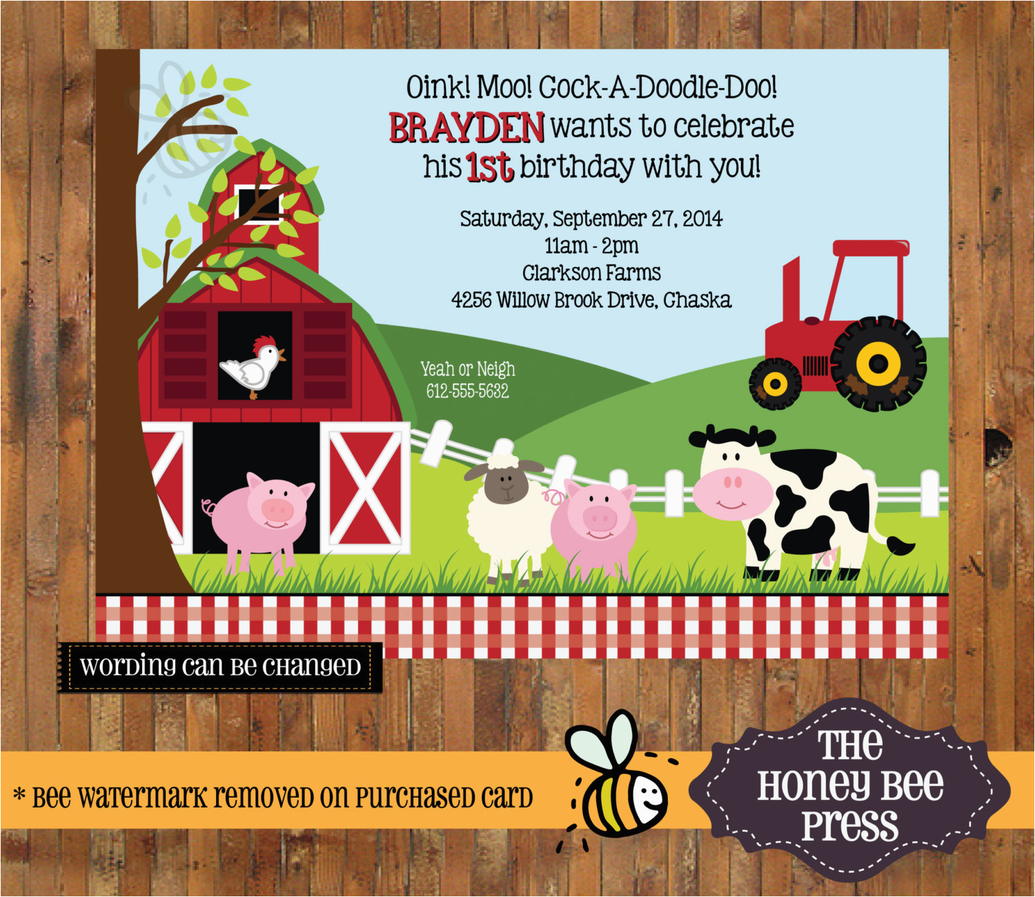 farm animal birthday invitation barnyard