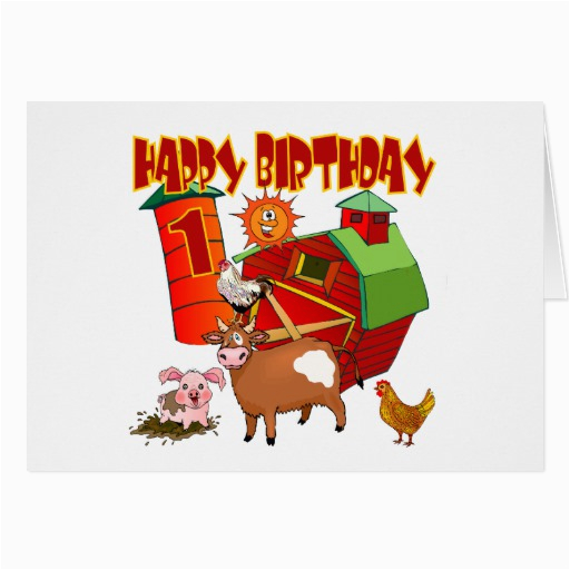 1st birthday farm birthday card 137336453845116104
