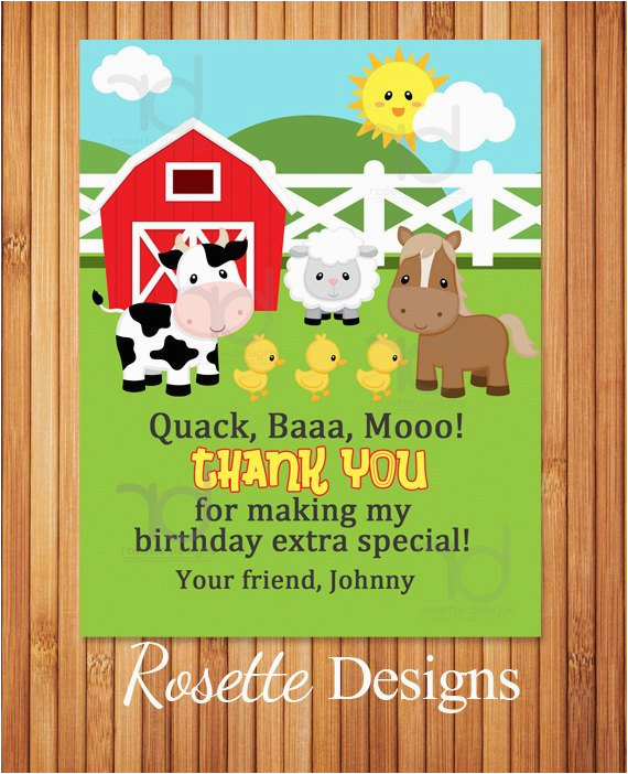 farm birthday thank you cards farmland