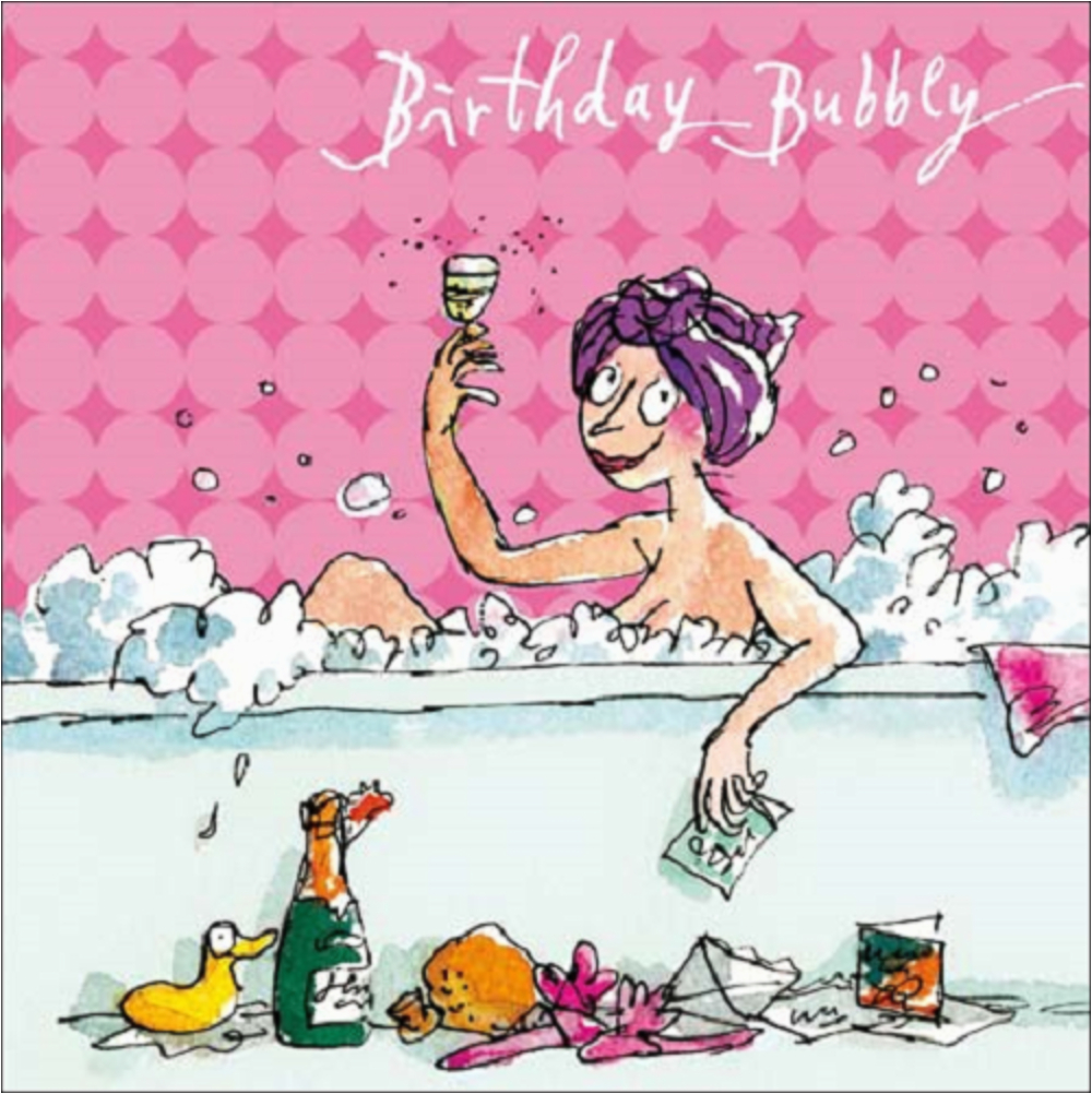 kcws262944 quentin blake bubbly birthday female greeting card square humour range cards