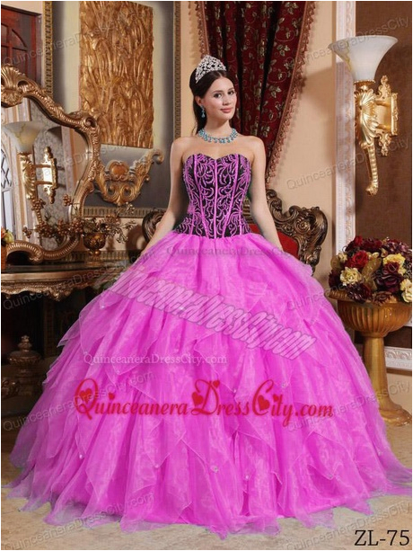 quinceanera dresses pink and black