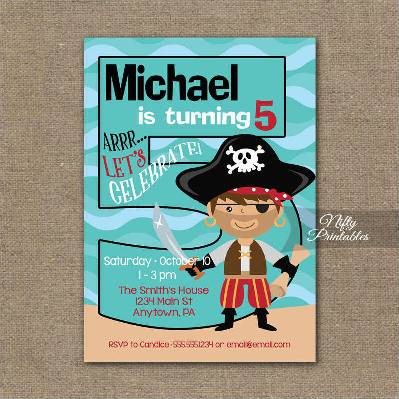 5th birthday invitation pirate birthday invitations