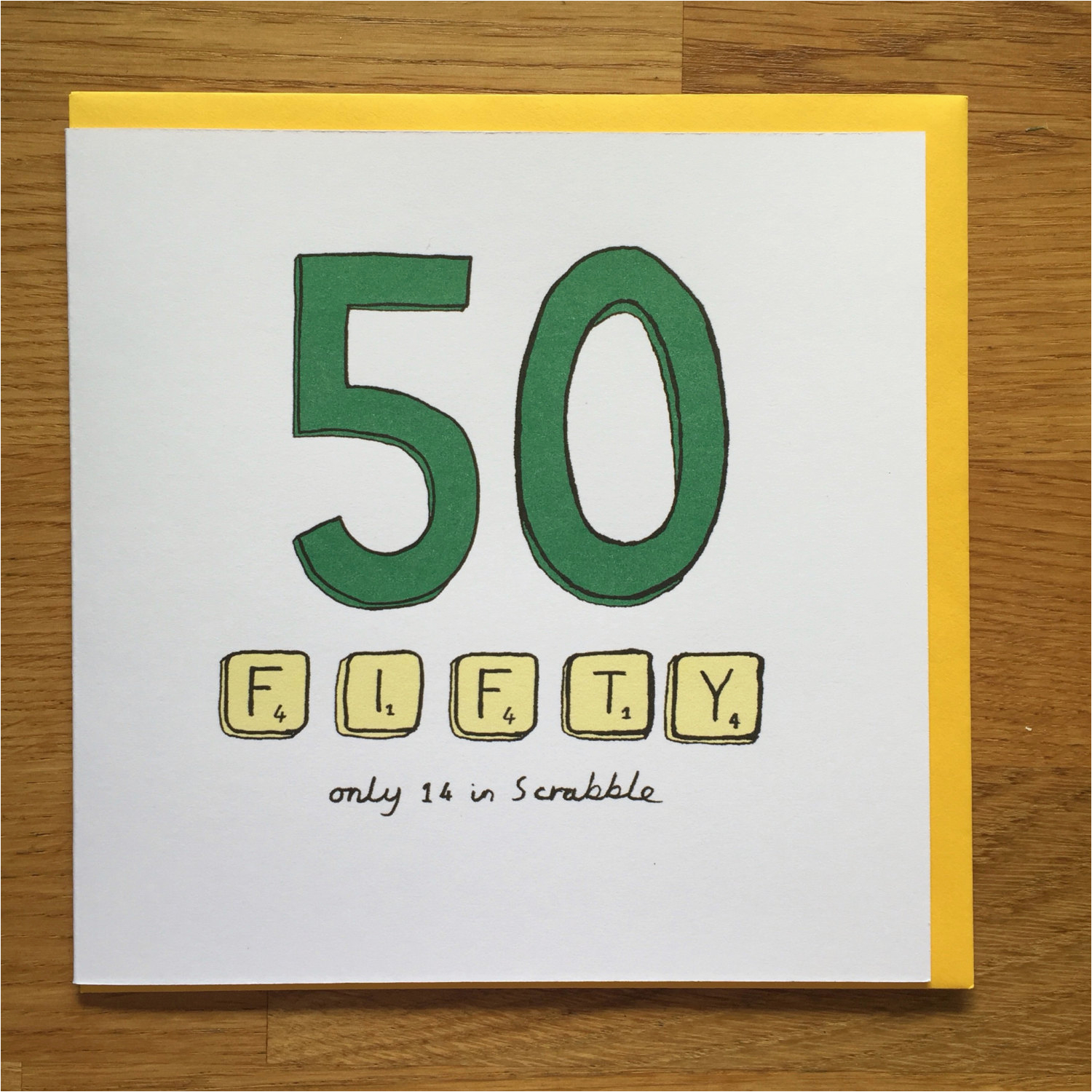 fiftieth birthday card 50 50th scrabble happy birthday card