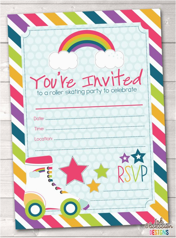 fill in roller skating party invitations