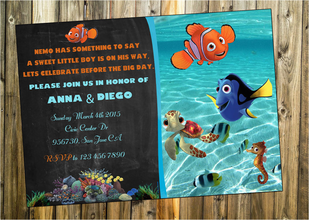 Finding Nemo Birthday Invitation Template Free Printable Finding Dory