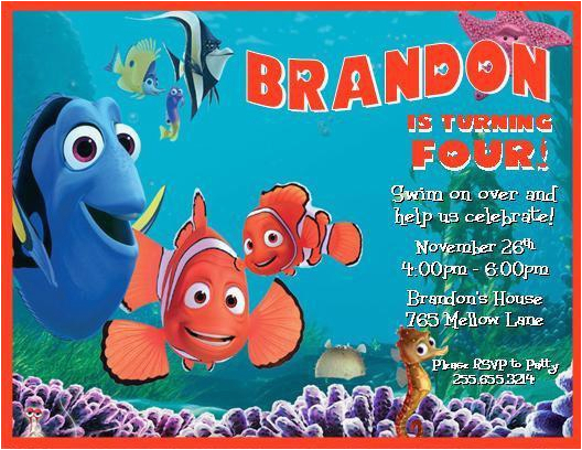 finding nemo personalized birthday invitations printable digital file many styles available
