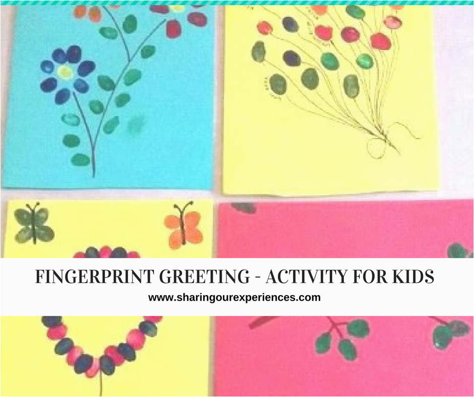 Fingerprint Birthday Cards Fingerprint Greeting Card Activity For Kids 