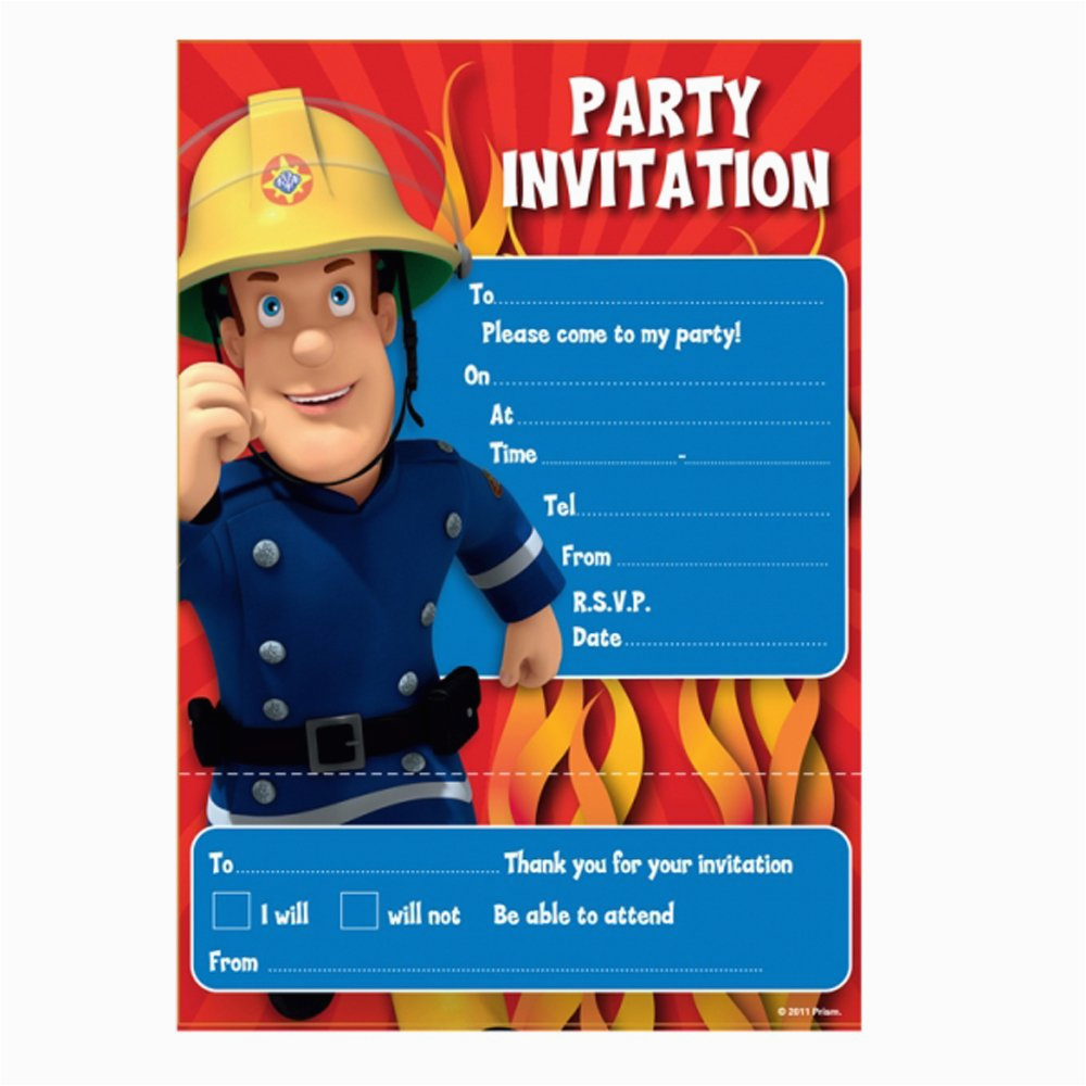 fireman sam party invitations p15664