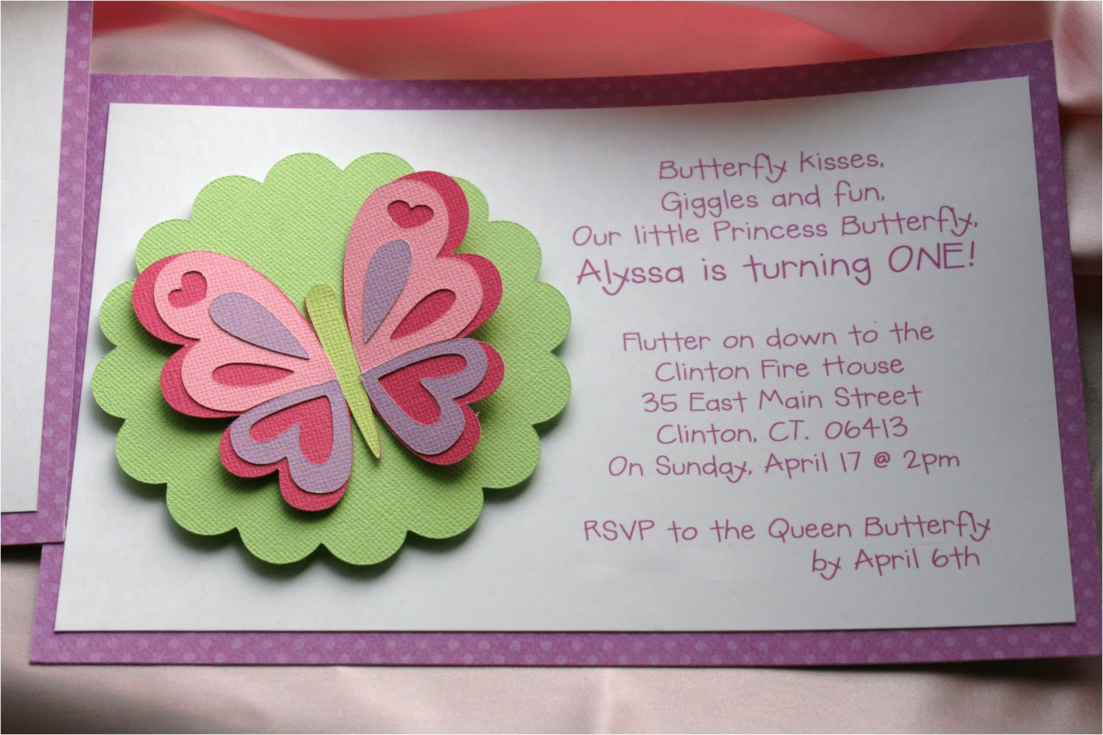 butterfly themed birthday party invitations