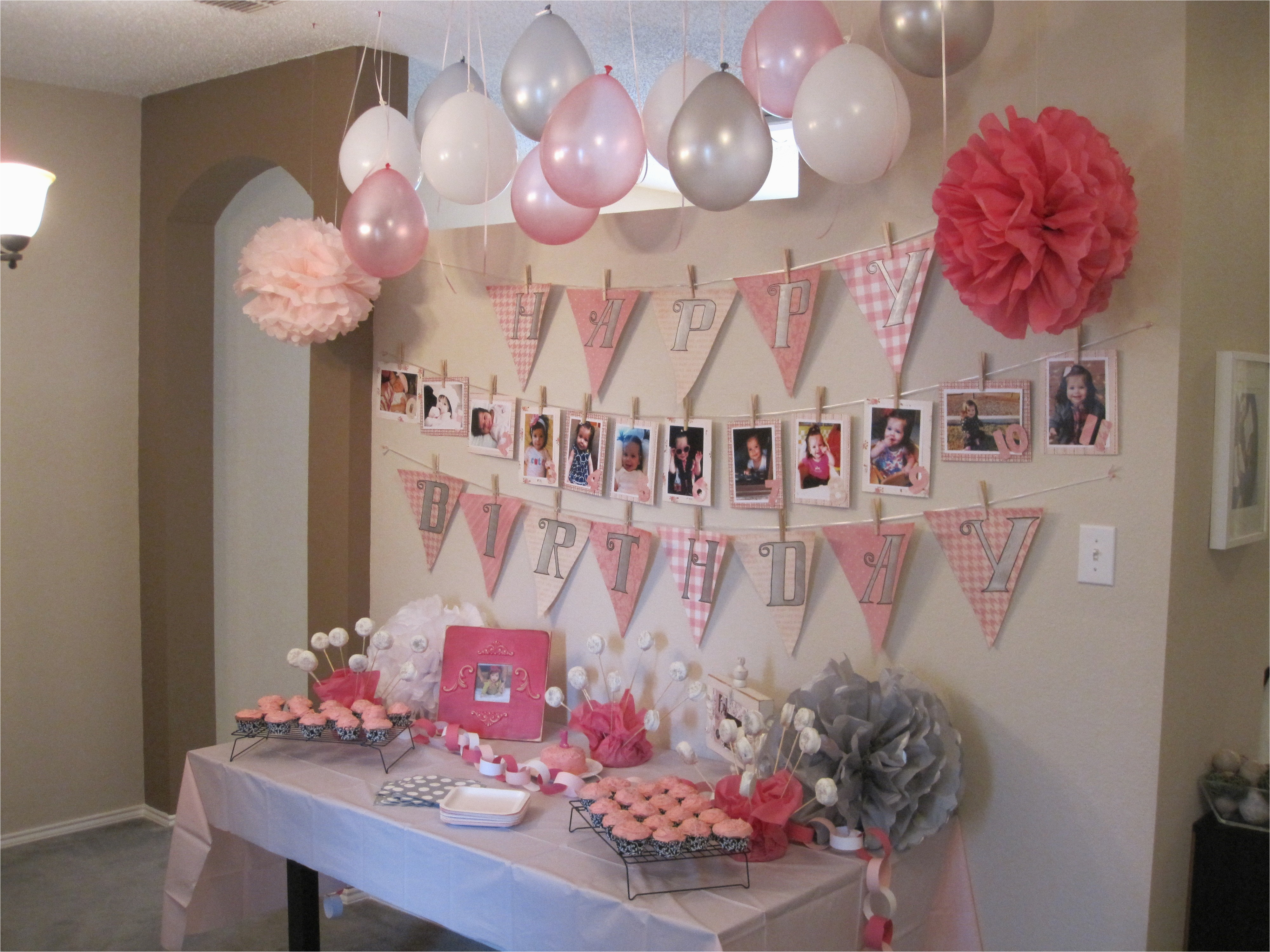 first birthday decoration ideas at home for girl