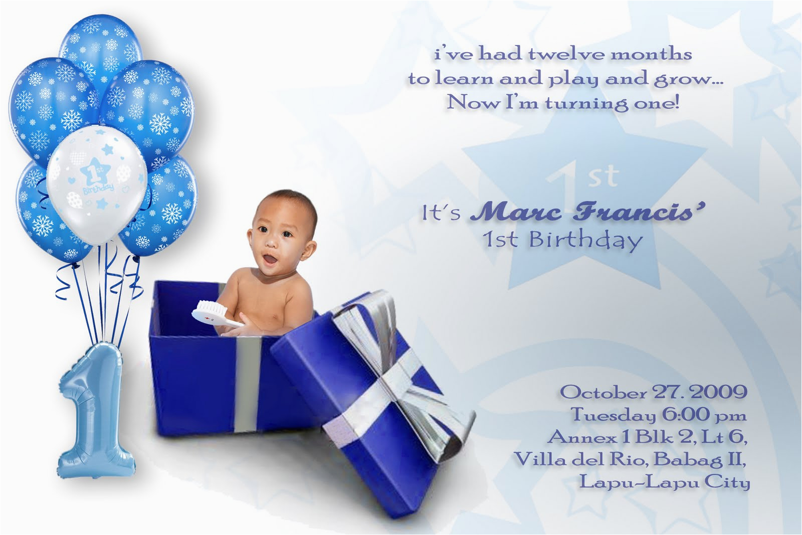 baby boy first birthday invitations