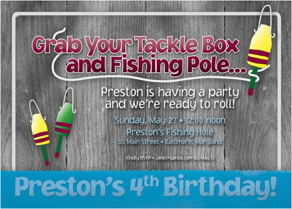 fishing theme birthday party invitation